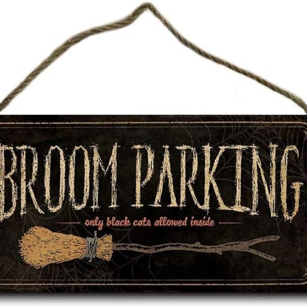 Broom Parking Retro Vintage Wood Plaque Bar Sign Country Home Decor 5x10 inches